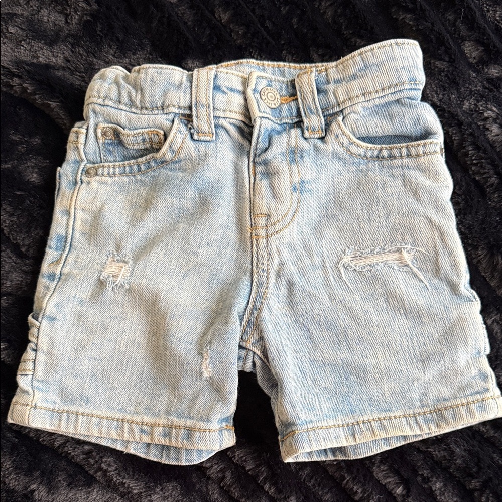 Cat & Jack Light Blue Distressed Denim Shorts